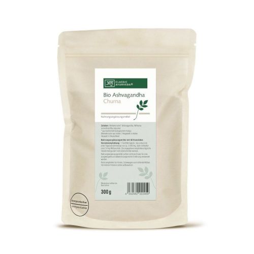 Ashvagandha Churna, bio - grand format Complément alimentaire avec withanolides 300 g Classic Ayurveda 