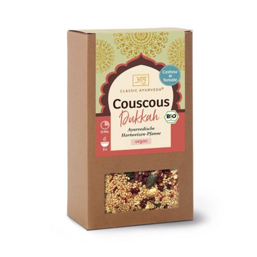  Couscous ayurvédique Dukkah, bio Poêlée ayurvédique de blé dur 240 g / 3 portions Classic Ayurveda 