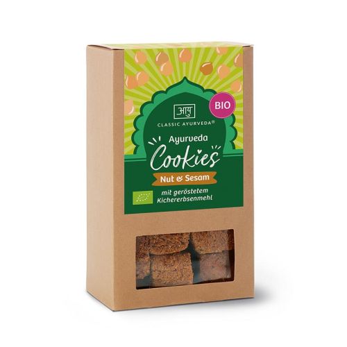 Ayurveda Cookies Noissette & Sésame, bio Cookies ayurvédiques à la farine de pois chiches grillés  Classic Ayurveda 