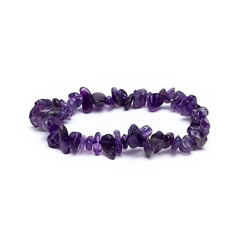 Bracelet éclat d'améthyste Bracelet élastique avec éclats de pierres semi-précieuses 1pièce  