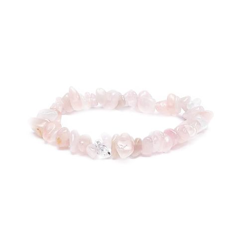 Rosenquarz Armband  Elastisches Armband mit Edelsteinsplittern 1 Stück  