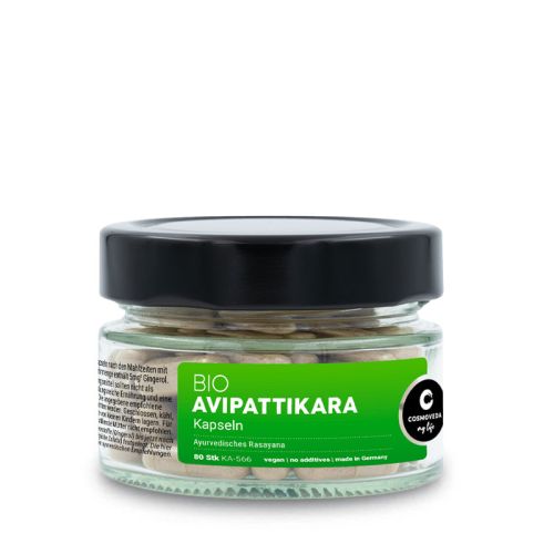 Avipattikara, Bio Complément alimentaire à base de plantes ayurvédiques contenant des substances végétales secondaires (gingérol) 80 capsules Cosmoveda 
