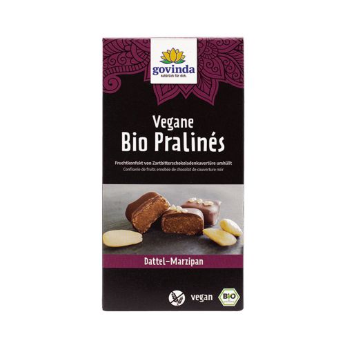 Pralinés bio aux dattes et pâte d'amande Pralinés bio et végétaliens   Govinda 