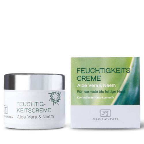 Feuchtigkeitscreme Aloe Vera & Neem, BDIH Gesichtscreme 50 ml Classic Ayurveda 
