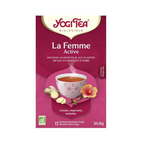 La Femme Active, Yogi Tea, Bio Mélange de tisanes ayurvédiques 17 Sachets de thé à 1.8 g / 30.6 g YOGI TEA® 
