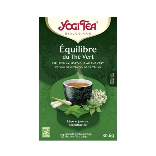 Équilibre du Thé Vert, Yogi Tea, Bio Ayurvédique au Thé Vert 17 Sachets de thé à 1.8 g / 30.6 g YOGI TEA® 