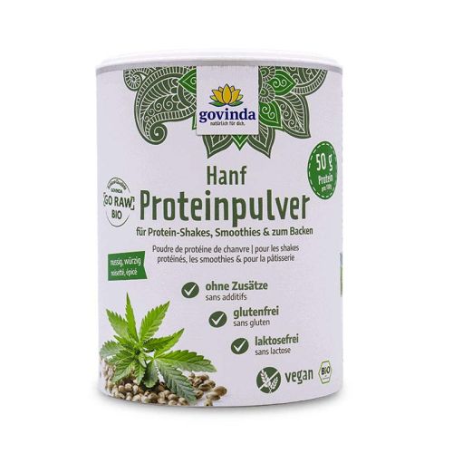 Protéine de chanvre en poudre, bio Poudre de protéines de graines de chanvre déshuilées  Govinda 