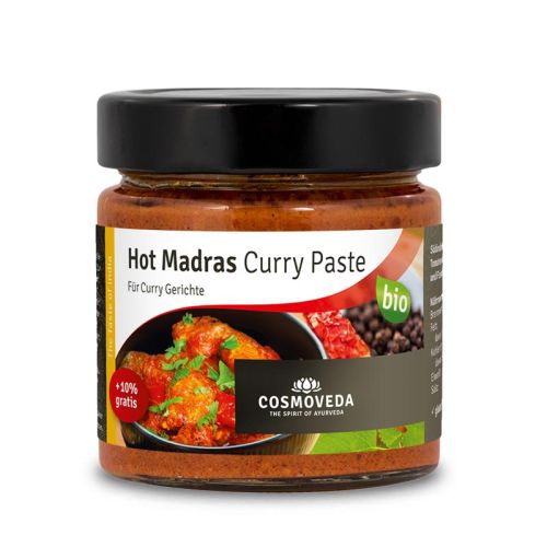 Pâte de curry Hot Madras, bio Pâte de curry  Cosmoveda 