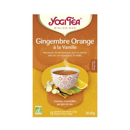 Gingembre Orange avec Vanille, Yogi Tea, Bio Mélange de tisanes ayurvédiques 17 Sachets de thé à 1.8 g / 30.6 g YOGI TEA® 