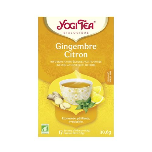 Gingembre Citron, Yogi Tea, bio Infusion ayurvédique aux plantes 17 sachets de thé de 1,8 g / 30,6 g YOGI TEA® 