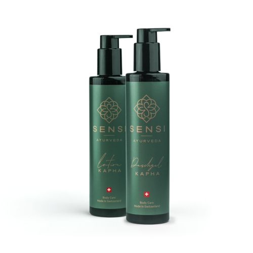 Set Douche & Lotion Kapha Set composé d'un gel douche et d'une lotion Kapha  Sensi Ayurveda 
