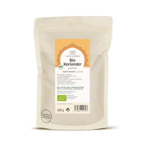 Koriander, gemahlen, Bio - gross Bio Gewürz 300 g Classic Ayurveda 