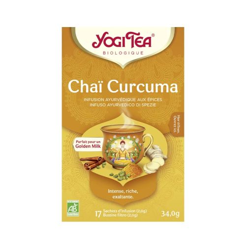 chaï curcuma, Yogi Tea, bio Infusion ayurvédique aux épices 17 Sachets de thé à 2.0g / 34 g YOGI TEA® 