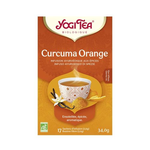 Curcuma Orange, Yogi Tea, Bio Mélange d'épices ayurvédiques 17 Sachets de thé à 2 g / 34 g YOGI TEA® 