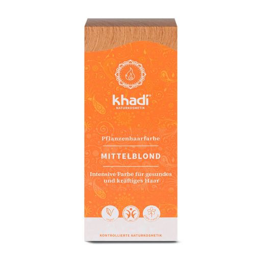Pflanzenhaarfarbe, mittelblond, BDIH Pflanzenhaarfarbe zum Anrühren 100 g Khadi 