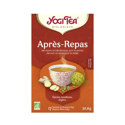 Après-Repas, Yogi Tea, bio Infusion ayurvédique aux plantes 17 Sachets de thé à 1.8 g / 30.6 g YOGI TEA® 