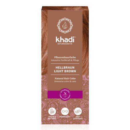 Pflanzenhaarfarbe, hellbraun, BDIH Pflanzenhaarfarbe zum Anrühren 100 g Khadi 