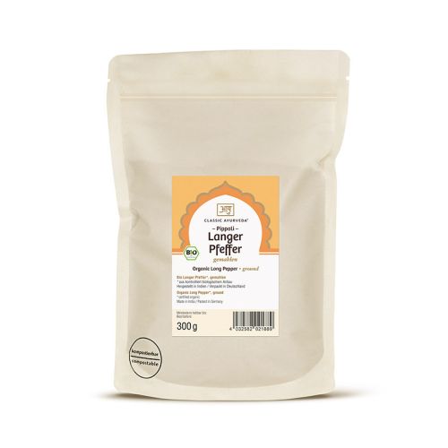 Pippali (langer Pfeffer), gemahlen, Bio Bio Gewürz 300g Amla 