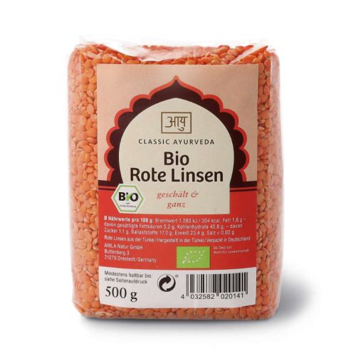 Rote Linsen, Bio geschält und ganz 500 g Classic Ayurveda 