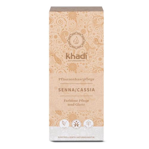 Pflanzenhaarpflege Senna/Cassia, farblos, BDIH Pflanzenhaarfarbe zum Anrühren 100 g Khadi 