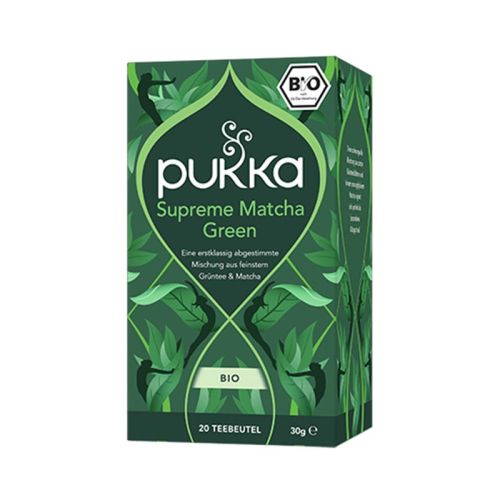 Thé vert Suprême et Matcha , bio Thé vert biologique au matcha 20 sachets / 30 g Pukka 