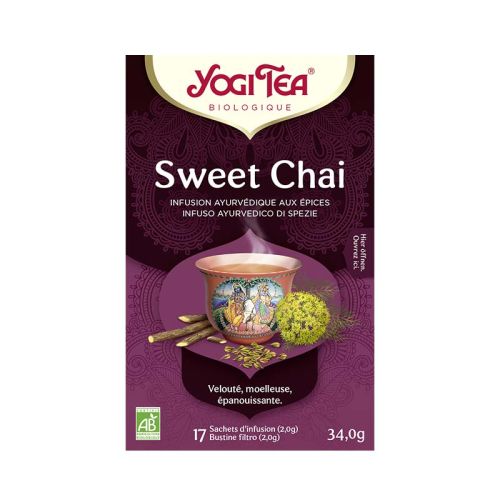 Sweet Chai, Yogi Tea, bio Infusion ayurvédique aux épices 17 Sachets de thé à 2.0 g / 34 g YOGI TEA® 
