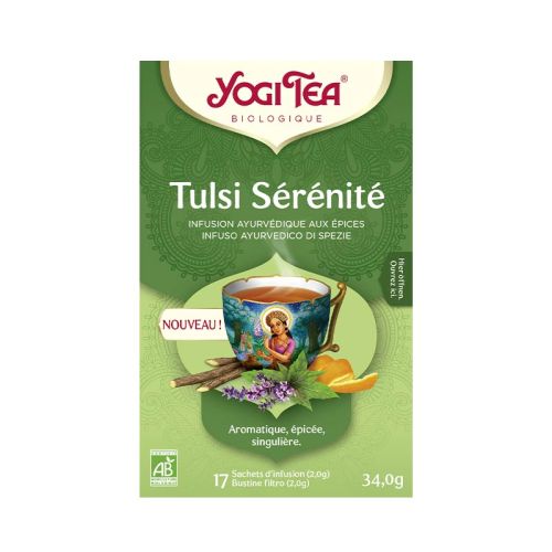 Tulsi Sérénité, Yogi Tea, Bio Mélange d'épices ayurvédiques 17 Sachets de thé à 2 g / 34 g YOGI TEA® 