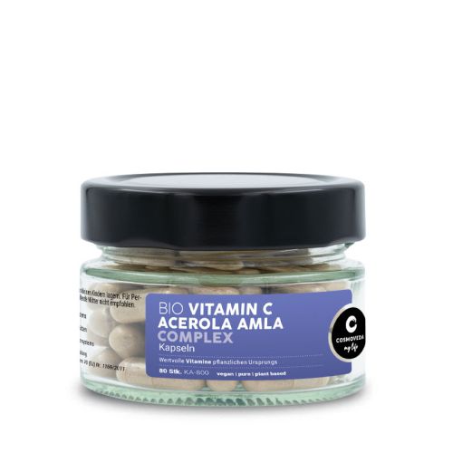Complexe de micronutriments vitamine C, Bio Complément alimentaire à base de plantes avec vitamine C 80 capsules 44,8g Cosmoveda 