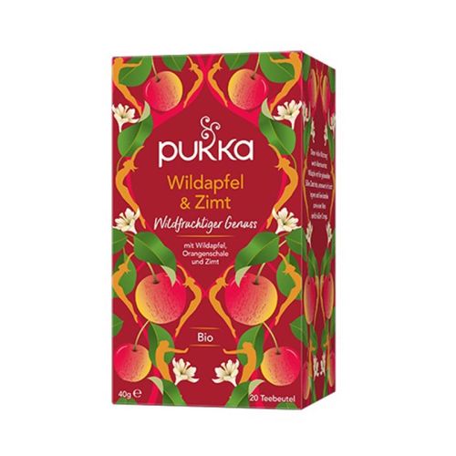 Infusion au Pomme sauvage & Cannelle, bio Infusion de fruits bio avec : pomme sauvage, cannelle et écorce d'orange 20 sachets / 40g Pukka 