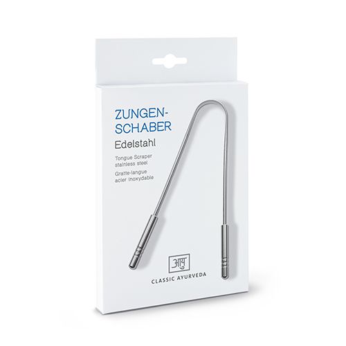 Zungenschaber Edelstahl Zungenreiniger 1 Stück Classic Ayurveda 