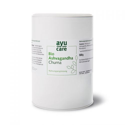 Ashvagandha Churna, Bio - gross Nahrungsergänzungsmittel mit Withanoliden 500 g Pulver AyuCare 