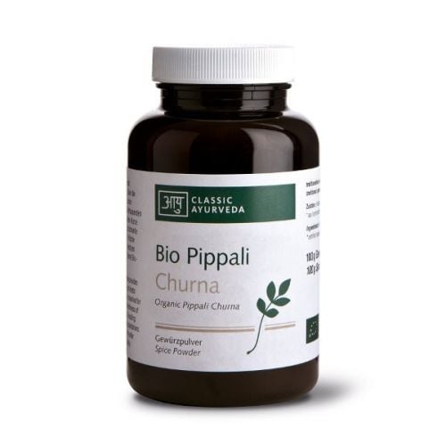 Pippali Churna, Bio Nahrungsergänzungsmittel mit ayurvedischen Pflanzenteilen 100 g Pulver Classic Ayurveda 