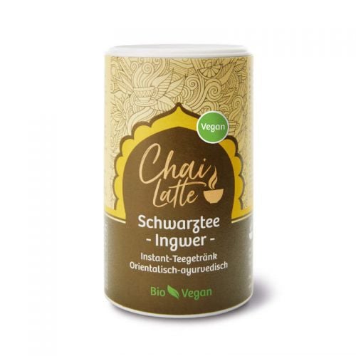 Chai Latte, Schwarztee-Ingwer, Bio Instant-Teegetränk, orientalisch-ayurvedisch, vegan 220g Classic Ayurveda 