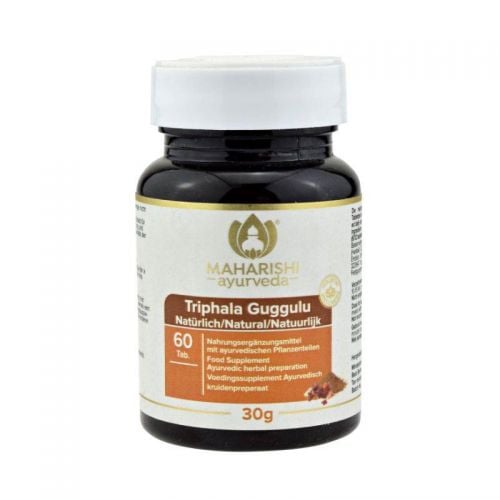 Triphala Guggulu Nahrungsergänzungsmittel mit Guggulsteronen, Tanninen und Piperin 60 Tabletten / 30 g Maharishi Ayurveda 