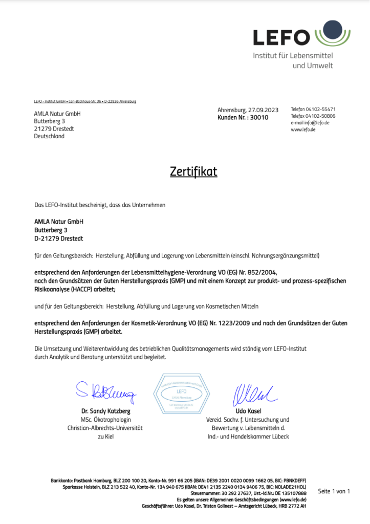 HACCP-Zertifikat